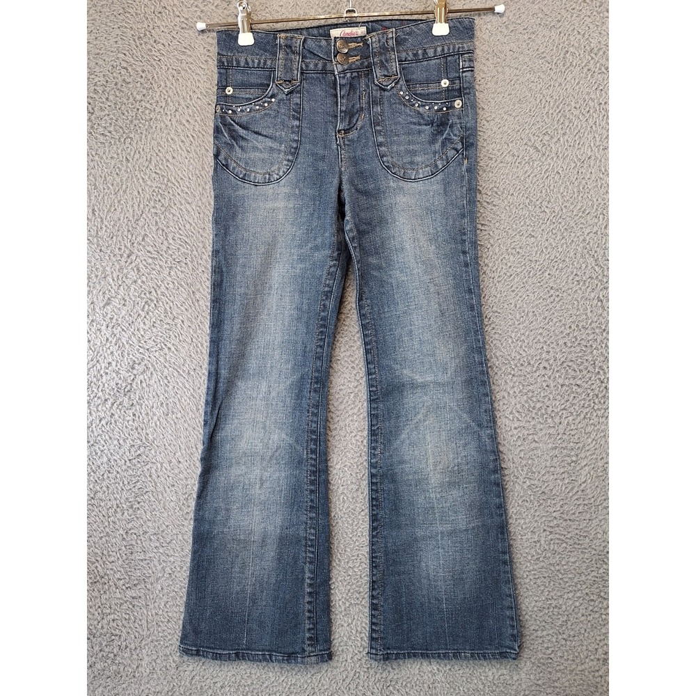 Candie's Jeans‎ Womens 12 (Fits 26x27) Blue Denim High Waisted Boho Streetwear